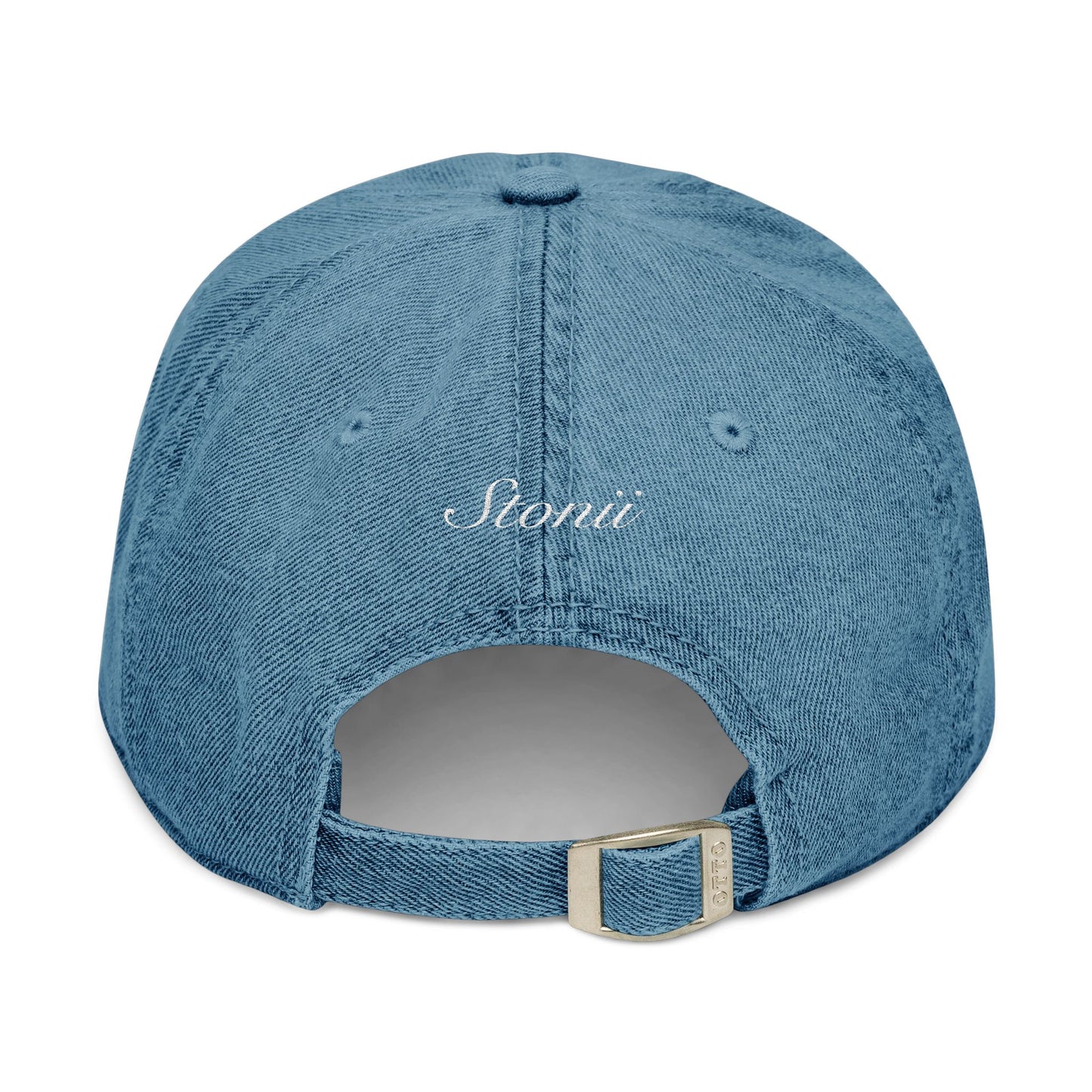 Embroidered 'CLOCK IT' Denim Baseball Cap