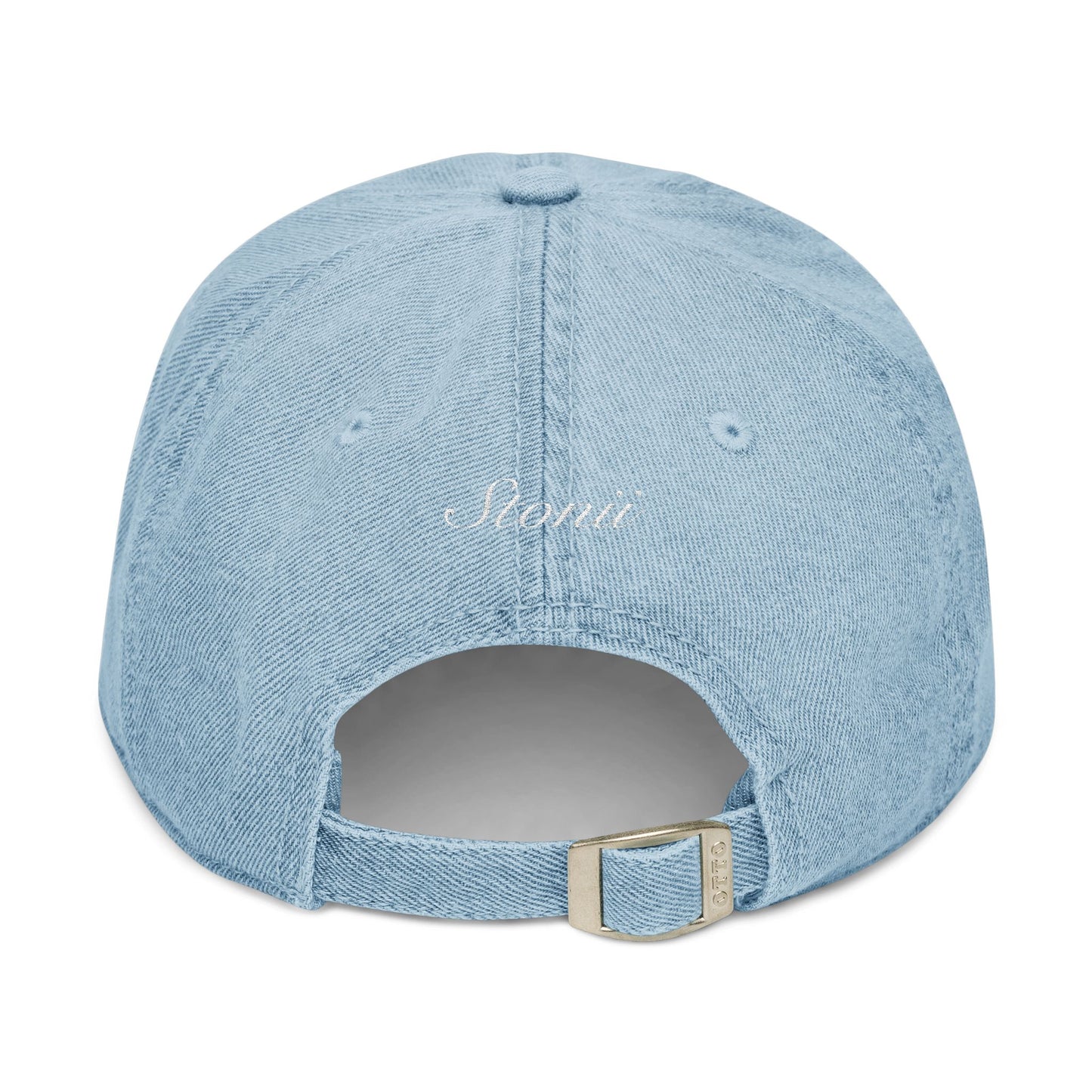 Embroidered 'CLOCK IT' Denim Baseball Cap