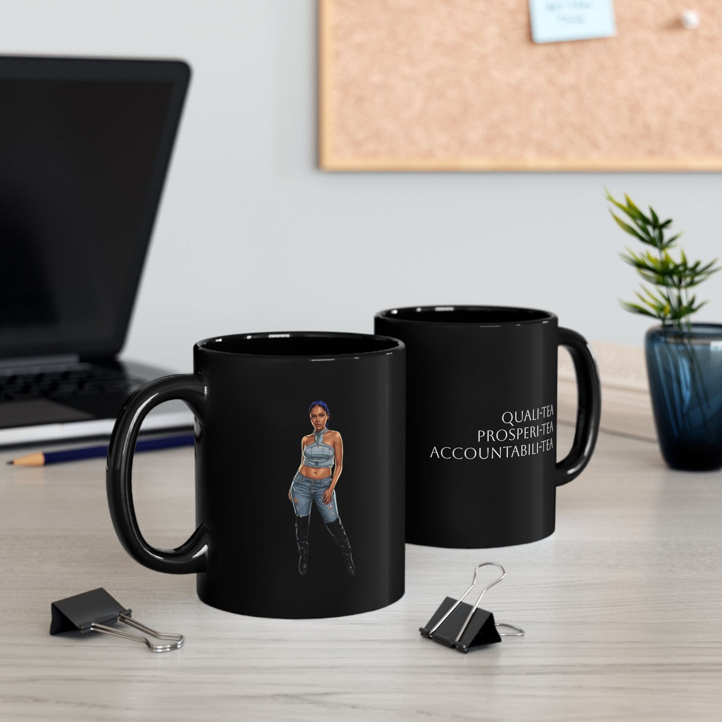 Stonii | Signature | Quali-Tea Prosperi-Tea Accountabili-Tea Mug | Black | 11oz, 15oz