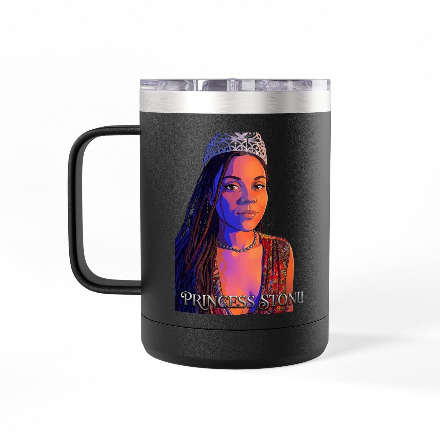 Princess Stonii 15oz Insulated Coffee Tumbler Mug | | White | Black