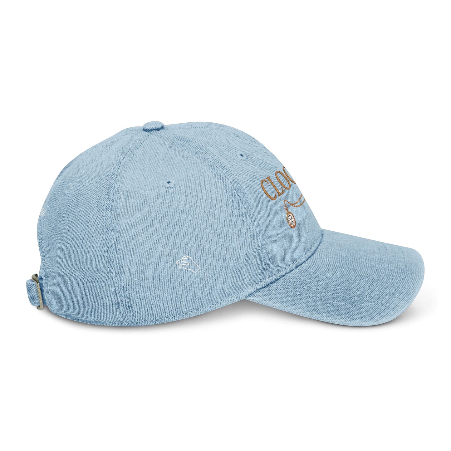 Embroidered 'CLOCK IT' Denim Baseball Cap