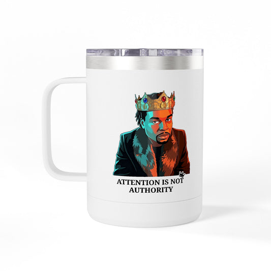 King Don 15oz Insulated Coffee Tumbler Mug | White | Black