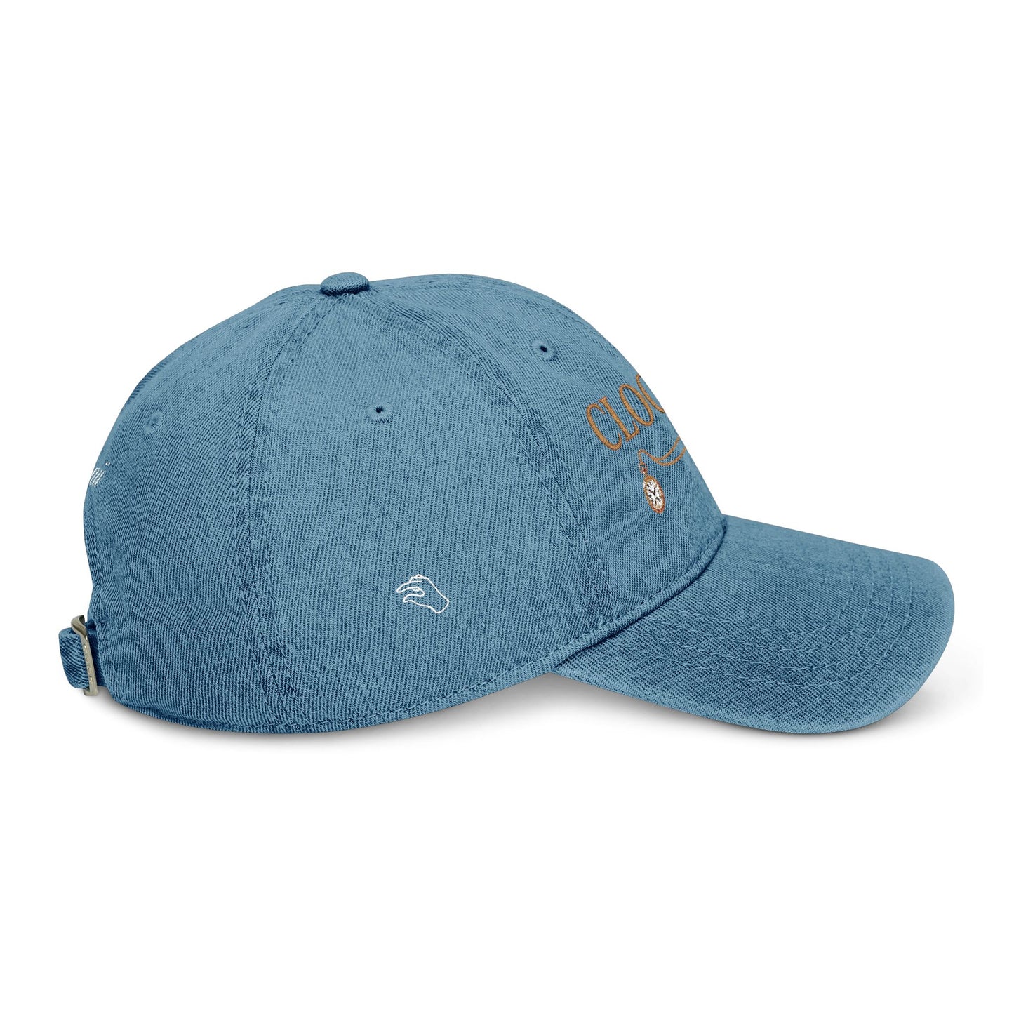 Embroidered 'CLOCK IT' Denim Baseball Cap
