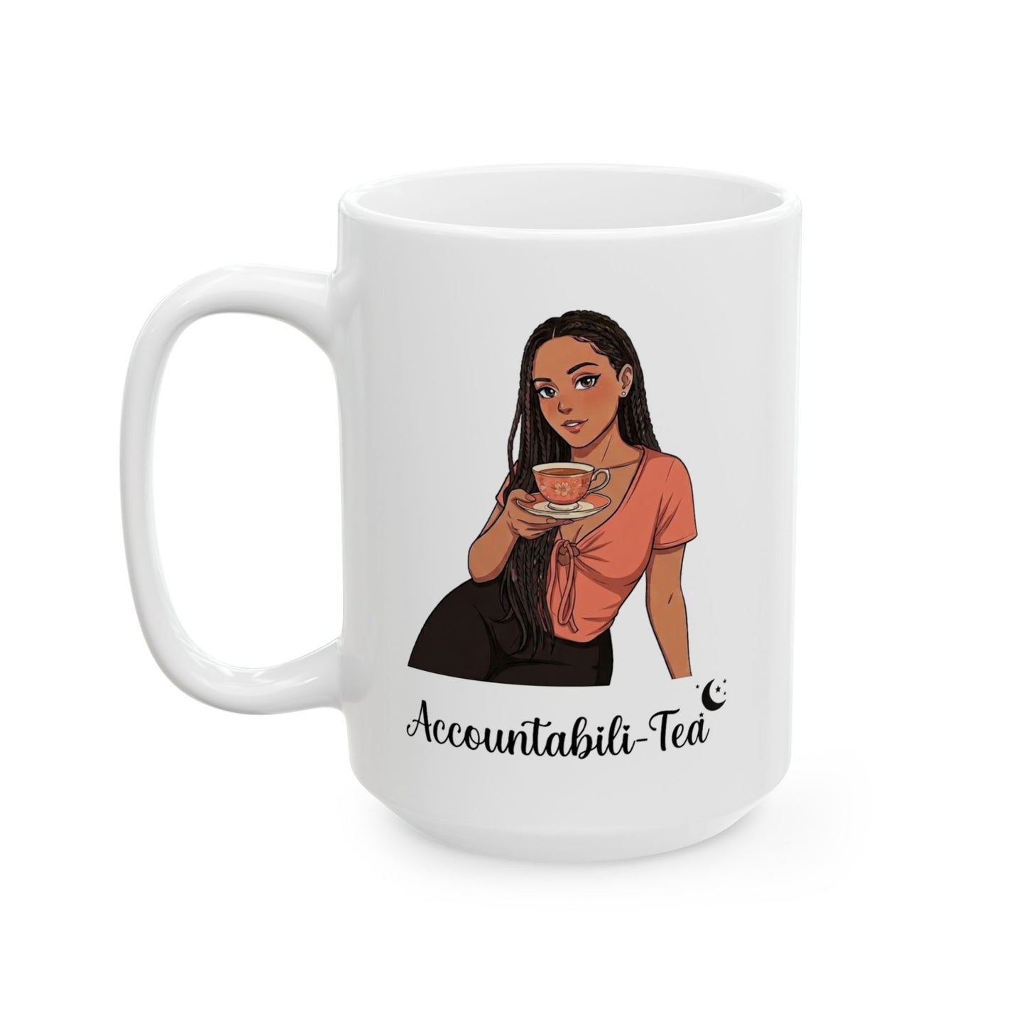 Stonii - Accountabili-tea Ceramic Mug | White | 11oz, 15oz