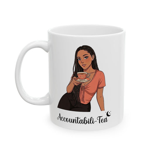 Stonii - Accountabili-tea Ceramic Mug | White | 11oz, 15oz